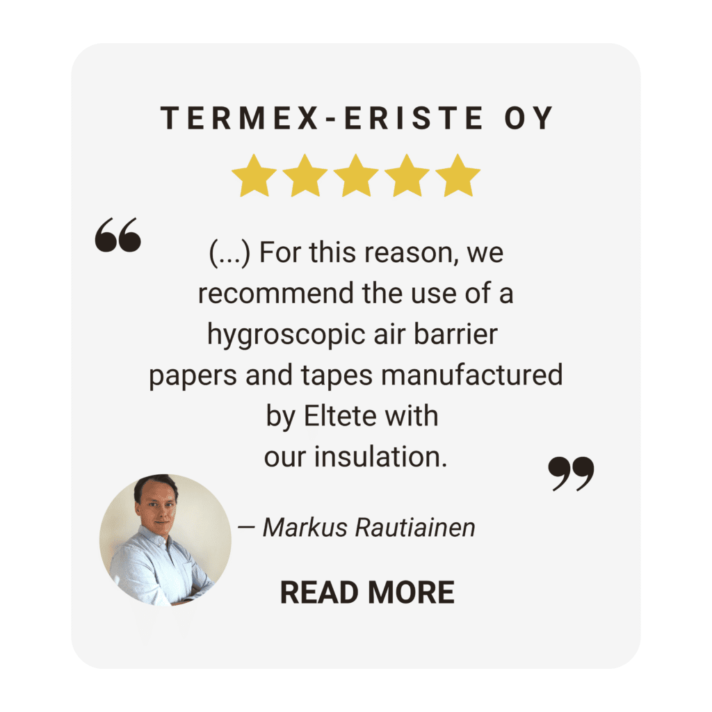 Review of Termex Oy for Eltete air barrier paper